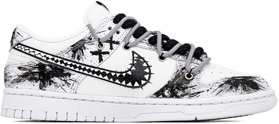 【自訂球鞋】Nike Dunk Low 機器人 戰鬥 哭臉 笑臉 潑墨 塗鴉 百搭 潮流 低筒 板鞋 GS 白黑 Order 【自訂球鞋】Nike Dunk Low 機器人 戰鬥 哭臉 笑臉 潑墨 塗鴉 百搭 潮流 低筒 板鞋 GS 白黑