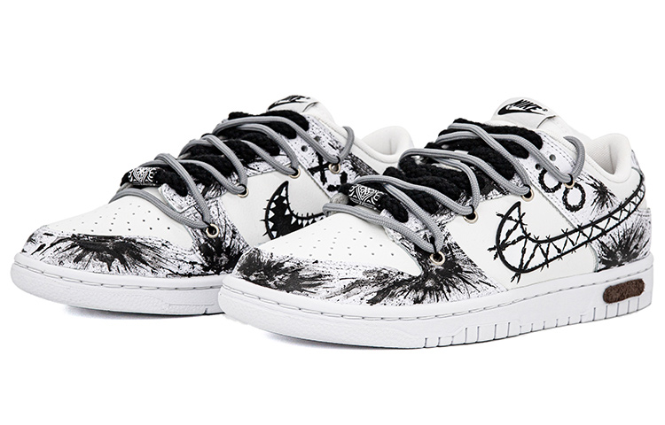 Lookbook [Zapatillas Personalizadas] Nike Dunk Low 'Emoticon Robot Graffiti' DJ6188-101(Team肆-男款机器人涂鸦手绘)