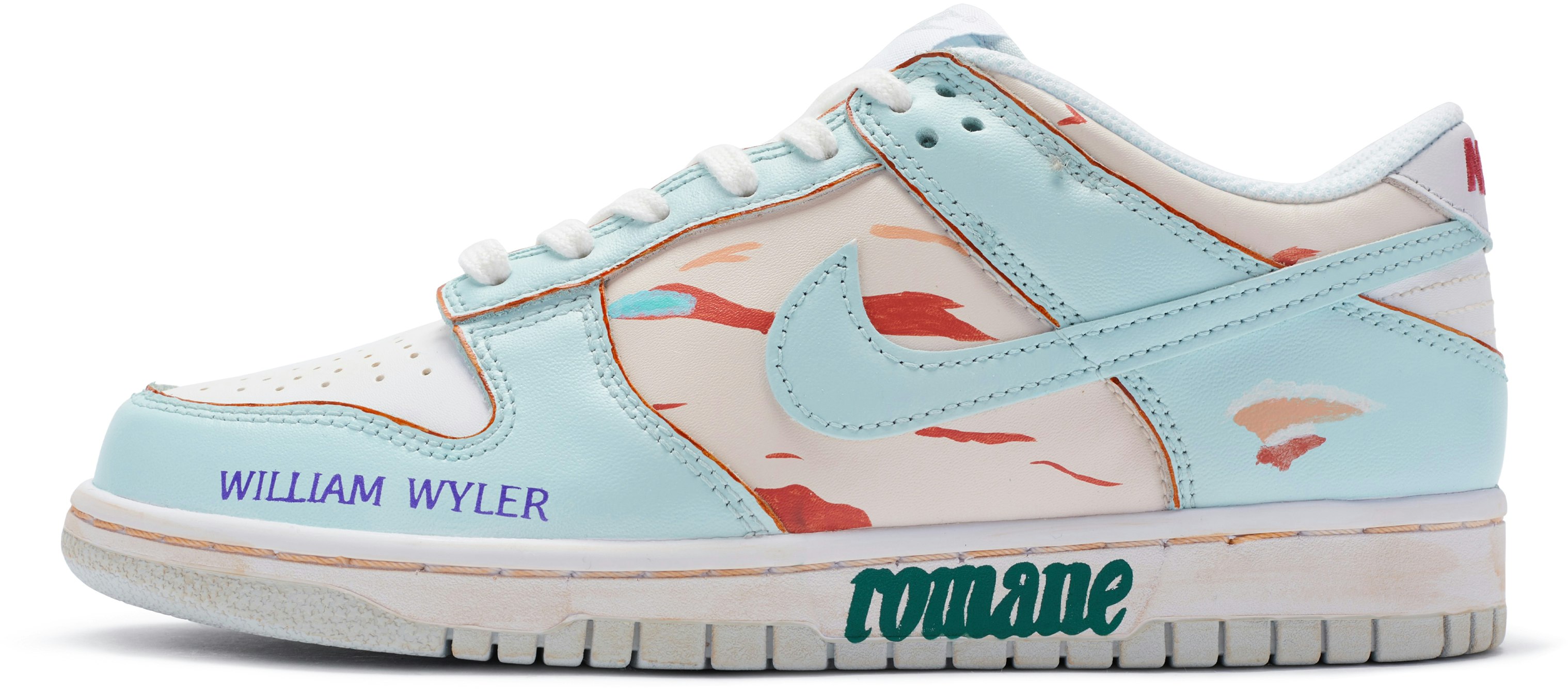 custom-shoes-nike-dunk-low-roman-holiday-blue-yellow-red