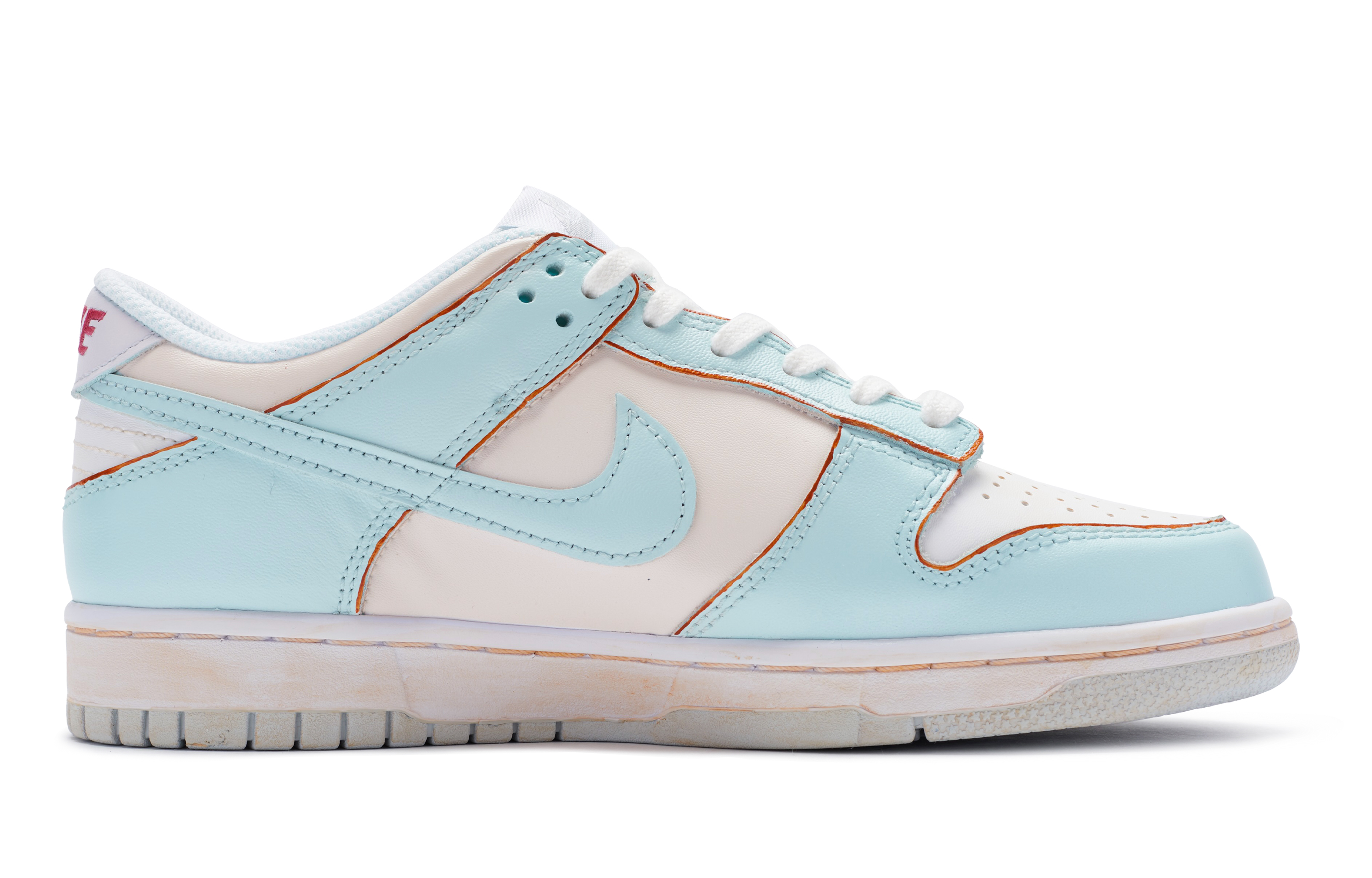 Order カスタムシューズ：ナイキ ダンク ロー「ローマンホリデー ブルーイエローレッド」 DH9765-102(TeamR-女款罗马假日S-BOX)