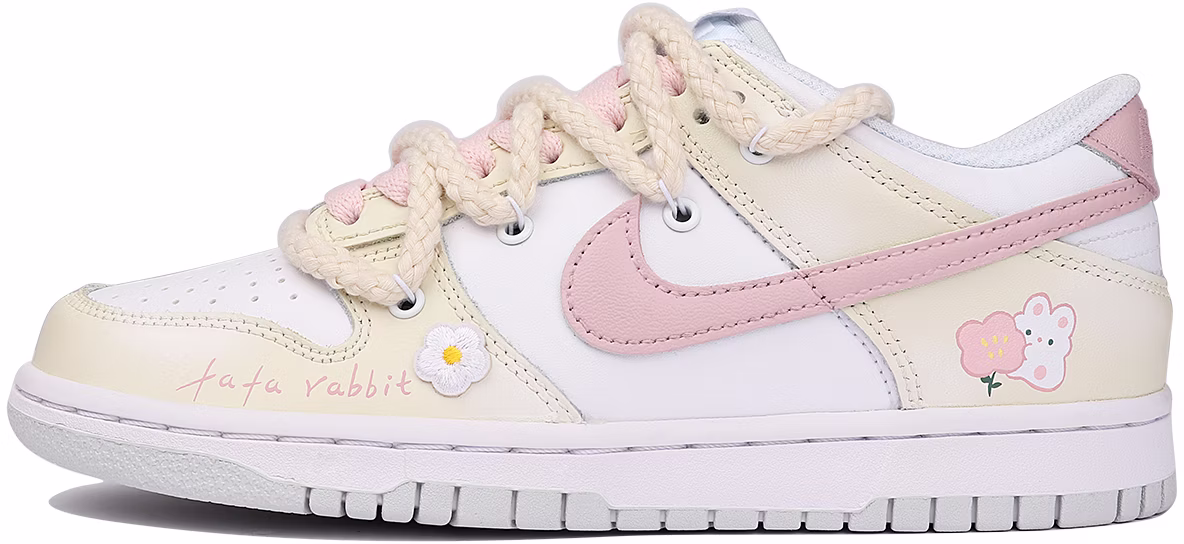 custom-shoes-nike-dunk-low-romantic-bunny-pink-white