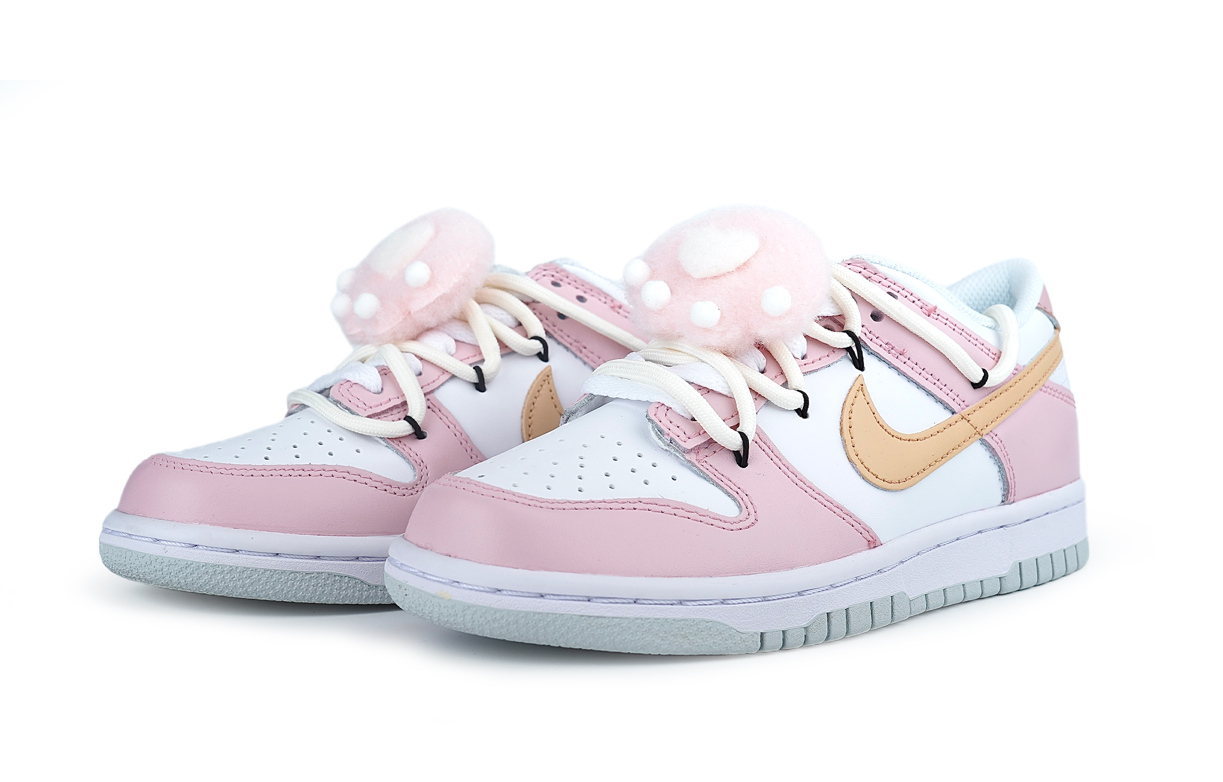 Lookbook [Zapatillas Personalizadas] Nike Dunk Low 'Romantic Girl Huella de Gatita' DH9765-102(Team86-小猫肉垫)
