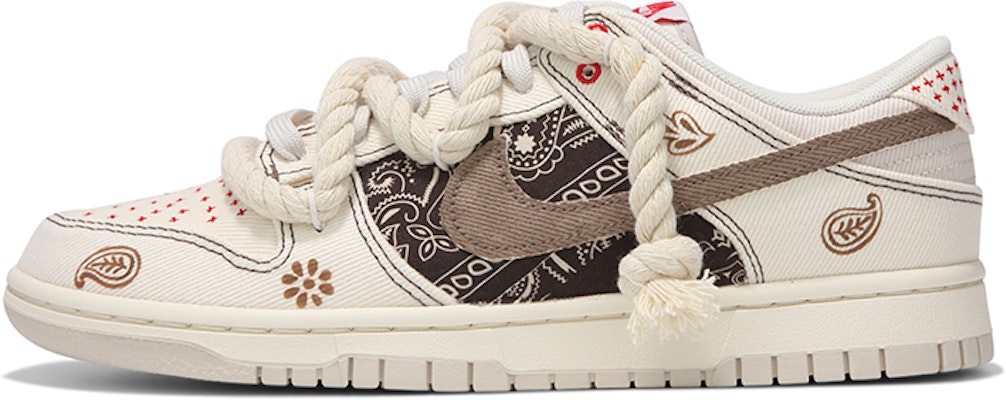 【定制球鞋】Nike Dunk Low 火心 麻繩腰果花 西海岸 解構綁帶 復古 低幫 板鞋 男款 米棕色 Buy 【定制球鞋】Nike Dunk Low 火心 麻繩腰果花 西海岸 解構綁帶 復古 低幫 板鞋 男款 米棕色