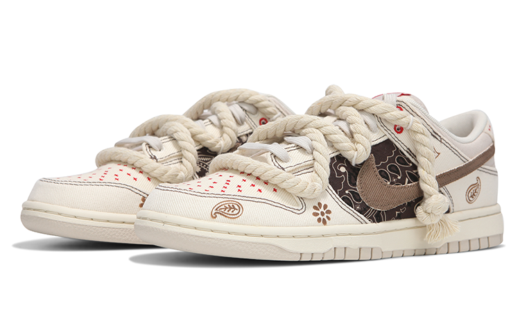 Lookbook [定制鞋款] 耐克Dunk Low '西海岸解构麻绳腰果花' DV0834-100(Team82-男款西海岸腰果花棕)