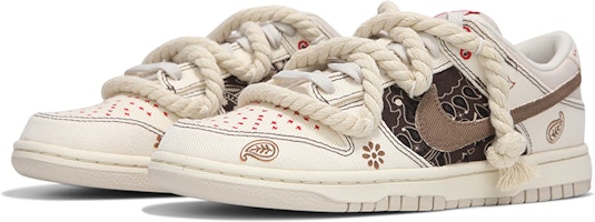 【定制球鞋】Nike Dunk Low 火心 麻繩腰果花 西海岸 解構綁帶 復古 低幫 板鞋 男款 米棕色 Lookbook 【定制球鞋】Nike Dunk Low 火心 麻繩腰果花 西海岸 解構綁帶 復古 低幫 板鞋 男款 米棕色