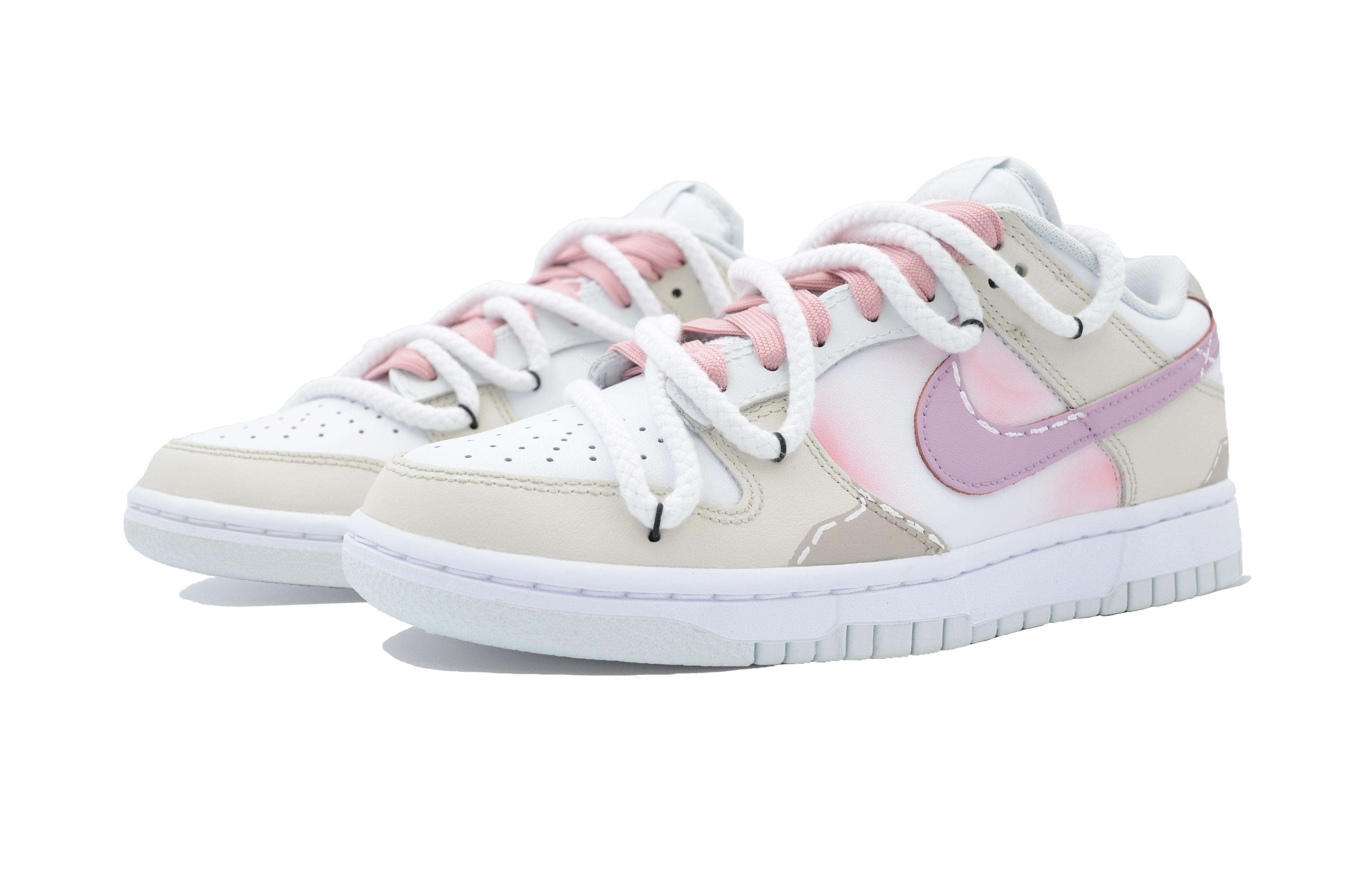 Shop [Kasut Custom] Nike Dunk Low 'Rose Affair' HF0730-160(Team34-玫瑰恋)