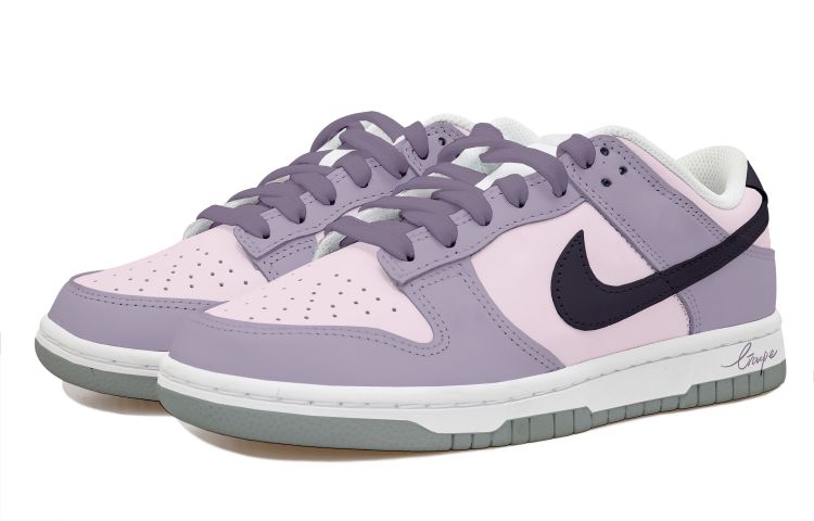 Lookbook [Zapatillas Personalizadas] Nike Dunk Low 'Rosa Uva' DQ0380-001(Team拾玖-玫瑰葡萄)