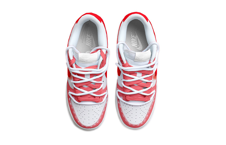 Shop 나이키 덩크 로우 '로즈 하트 리본 디컨' (커스텀) DH9765-100(Team拾玖-蝴蝶结猫女S-BOX)