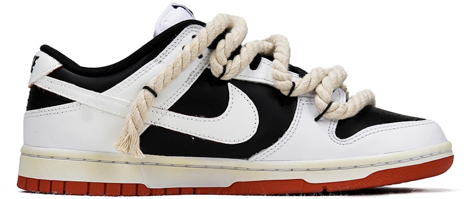 【定制球鞋】 Nike Dunk Low 牛仔系列 薔薇荊棘 棉麻解構鞋帶 復古 低幫 板鞋 男女同款 黑白色 Lookbook 【定制球鞋】 Nike Dunk Low 牛仔系列 薔薇荊棘 棉麻解構鞋帶 復古 低幫 板鞋 男女同款 黑白色