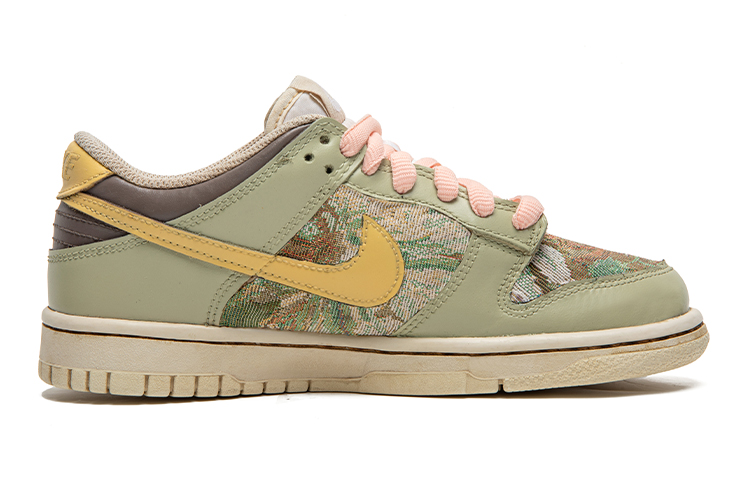 Order 【定製球鞋】 Nike Dunk Low 野鶴製造 復古油畫風 油畫布 玫瑰棕 特殊定製款 耐磨 低幫 板鞋 GS 棕綠