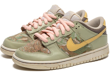 【定製球鞋】 Nike Dunk Low 野鶴製造 復古油畫風 油畫布 玫瑰棕 特殊定製款 耐磨 低幫 板鞋 GS 棕綠 Lookbook 【定製球鞋】 Nike Dunk Low 野鶴製造 復古油畫風 油畫布 玫瑰棕 特殊定製款 耐磨 低幫 板鞋 GS 棕綠