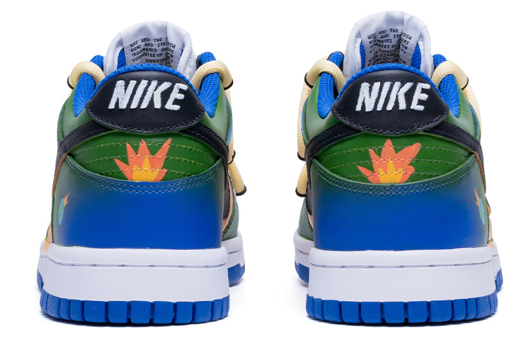 Shop [Kasut Custom] Nike Dunk Low 'Royal Red Lace-Up Deconstructed Fesyen Eco Bercat' CW1590-104(TeamR-女款拯救地球蓝绿黑)