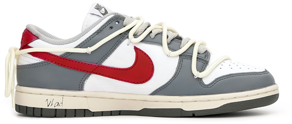 【定制球鞋】 Nike Dunk Low Light Smoke Grey 廢墟玫瑰 低幫 板鞋 GS 灰白紅 Order 【定制球鞋】 Nike Dunk Low Light Smoke Grey 廢墟玫瑰 低幫 板鞋 GS 灰白紅