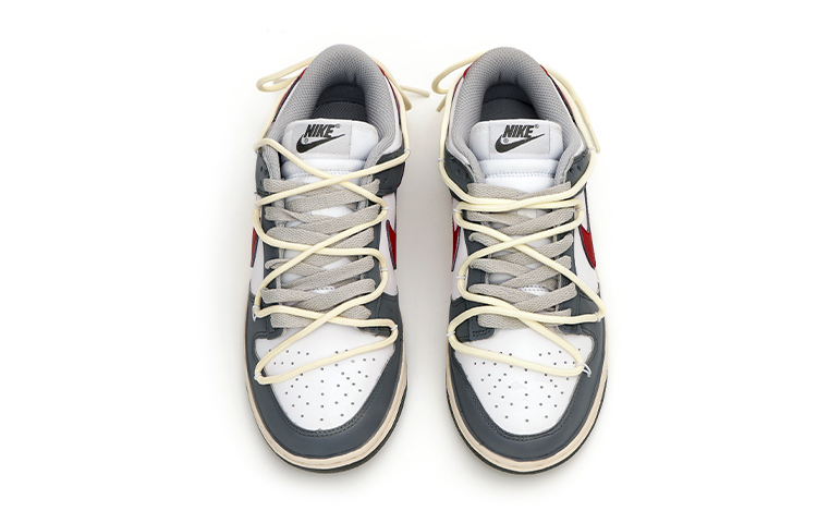 Shop 【定制球鞋】 Nike Dunk Low Light Smoke Grey 廢墟玫瑰 低幫 板鞋 GS 灰白紅