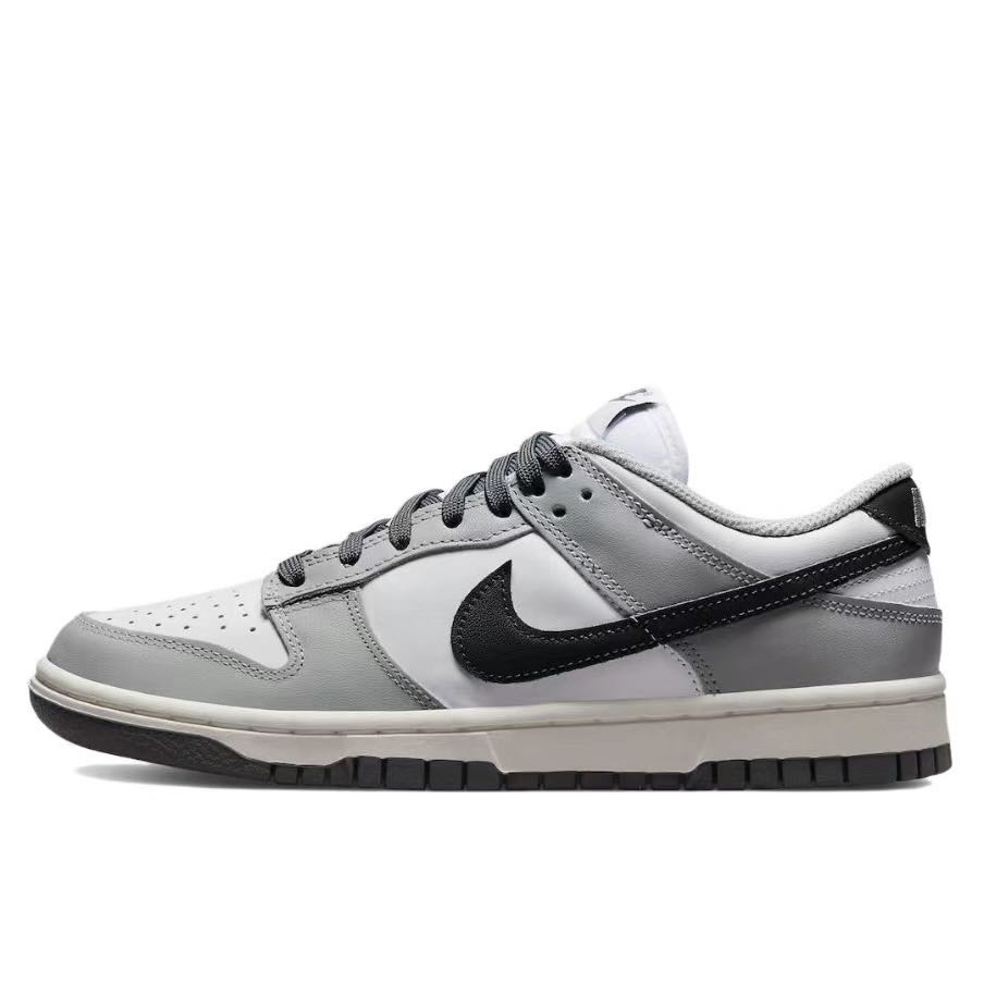 Details for 【定制球鞋】 Nike Dunk Low Light Smoke Grey 廢墟玫瑰 低幫 板鞋 GS 灰白紅