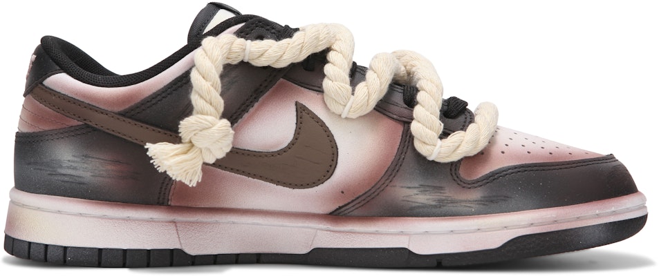 【訂製球鞋】 Nike Dunk Low 熱浪 鏽跡星輝 做舊 工業風 復古 麻繩 解構綁帶 低筒 板鞋 男款 黑白粉 Order 【訂製球鞋】 Nike Dunk Low 熱浪 鏽跡星輝 做舊 工業風 復古 麻繩 解構綁帶 低筒 板鞋 男款 黑白粉
