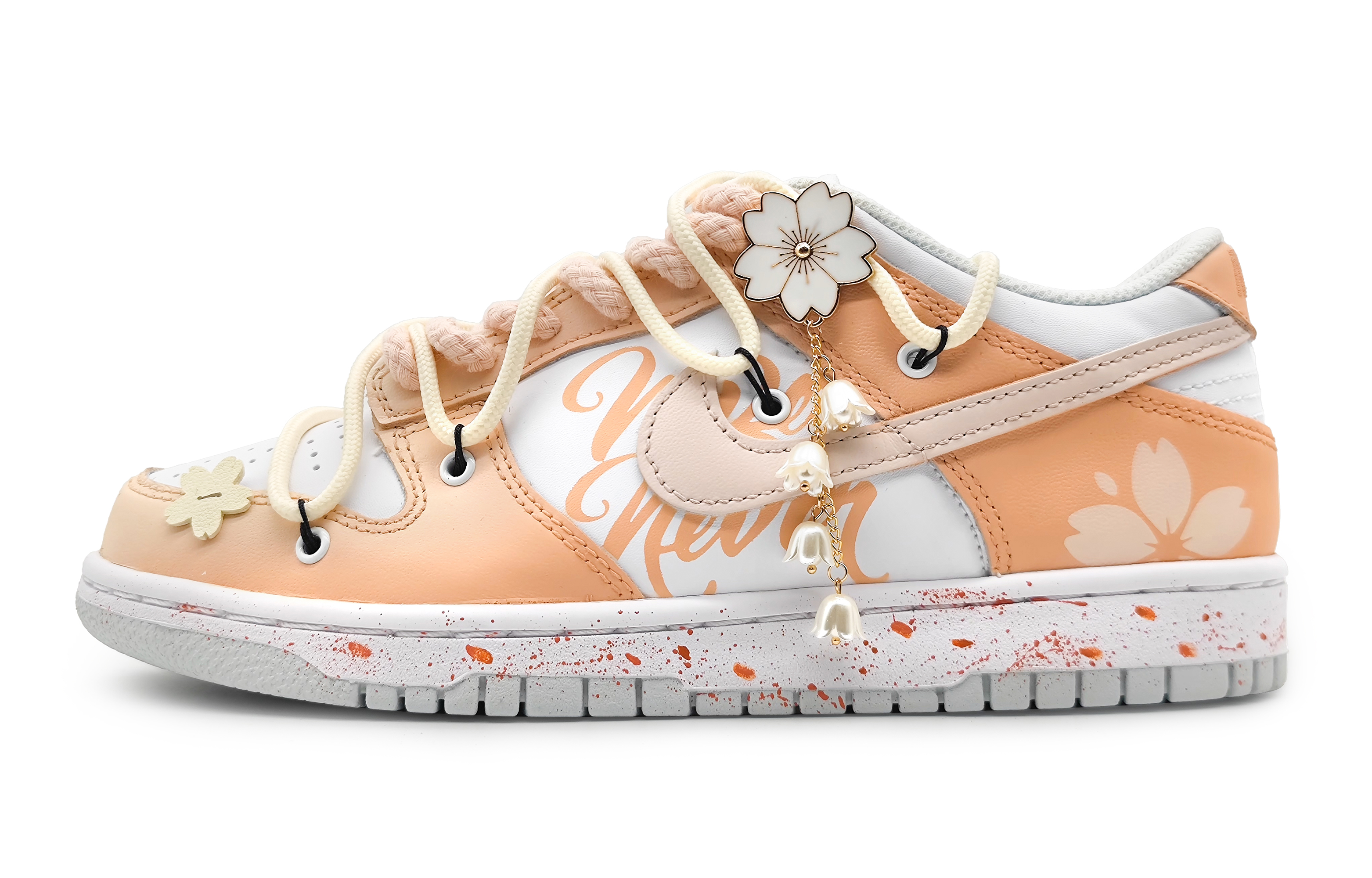 Buy 나이키 덩크 로우 '벚꽃 물결' (커스텀) DH9765-102(Team16-女款樱粉甘露橘粉解构)