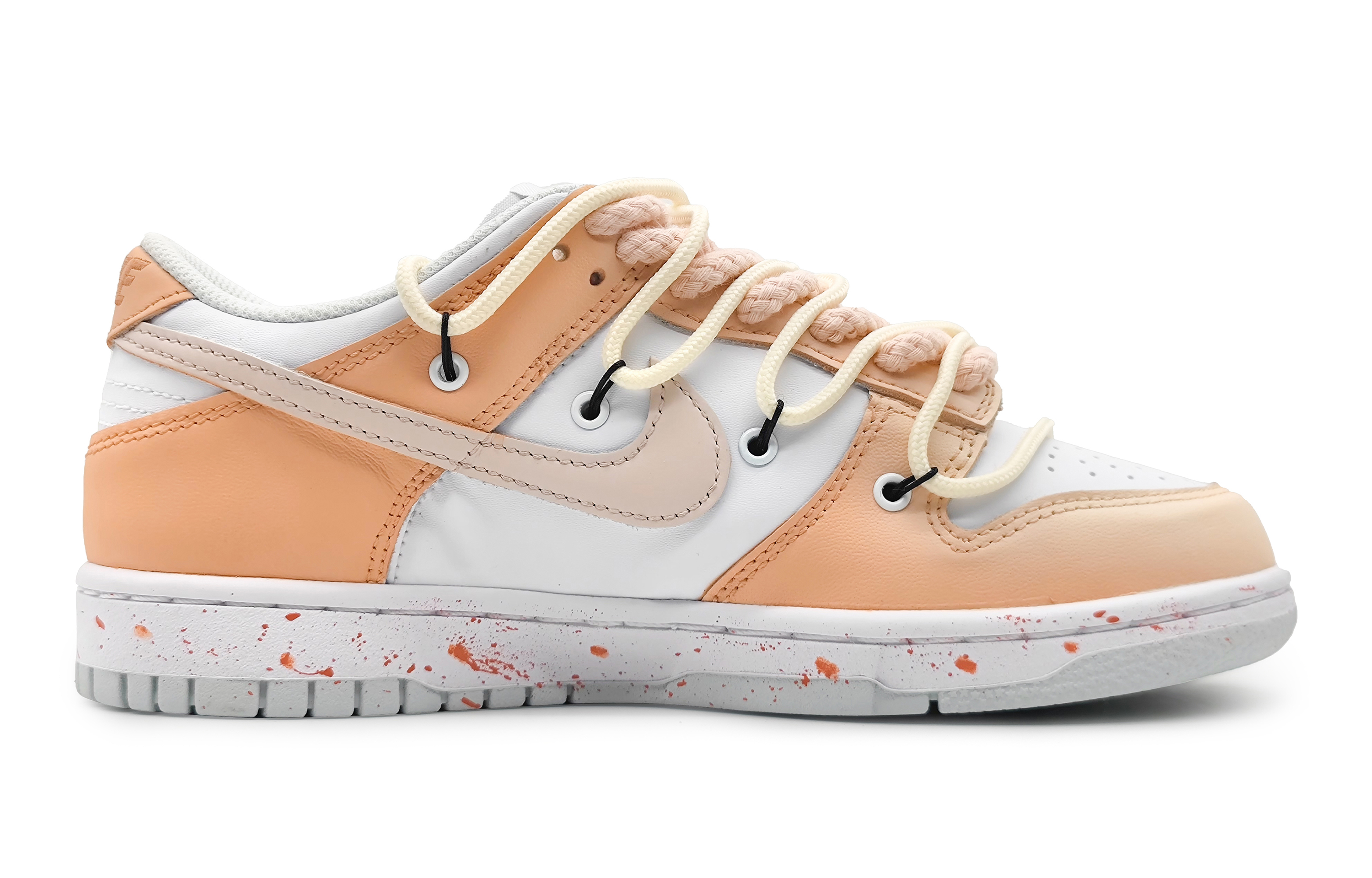 Order 나이키 덩크 로우 '벚꽃 물결' (커스텀) DH9765-102(Team16-女款樱粉甘露橘粉解构)