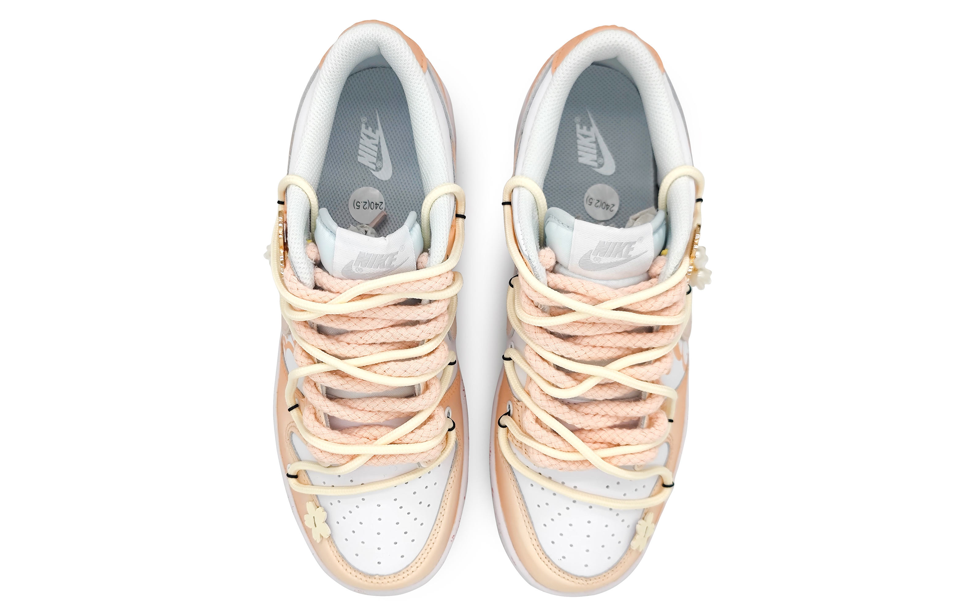 Shop [Kasut Custom] Nike Dunk Low 'Pelempias Sakura' DV0831-101(Team16-男款樱粉甘露橘粉解构)