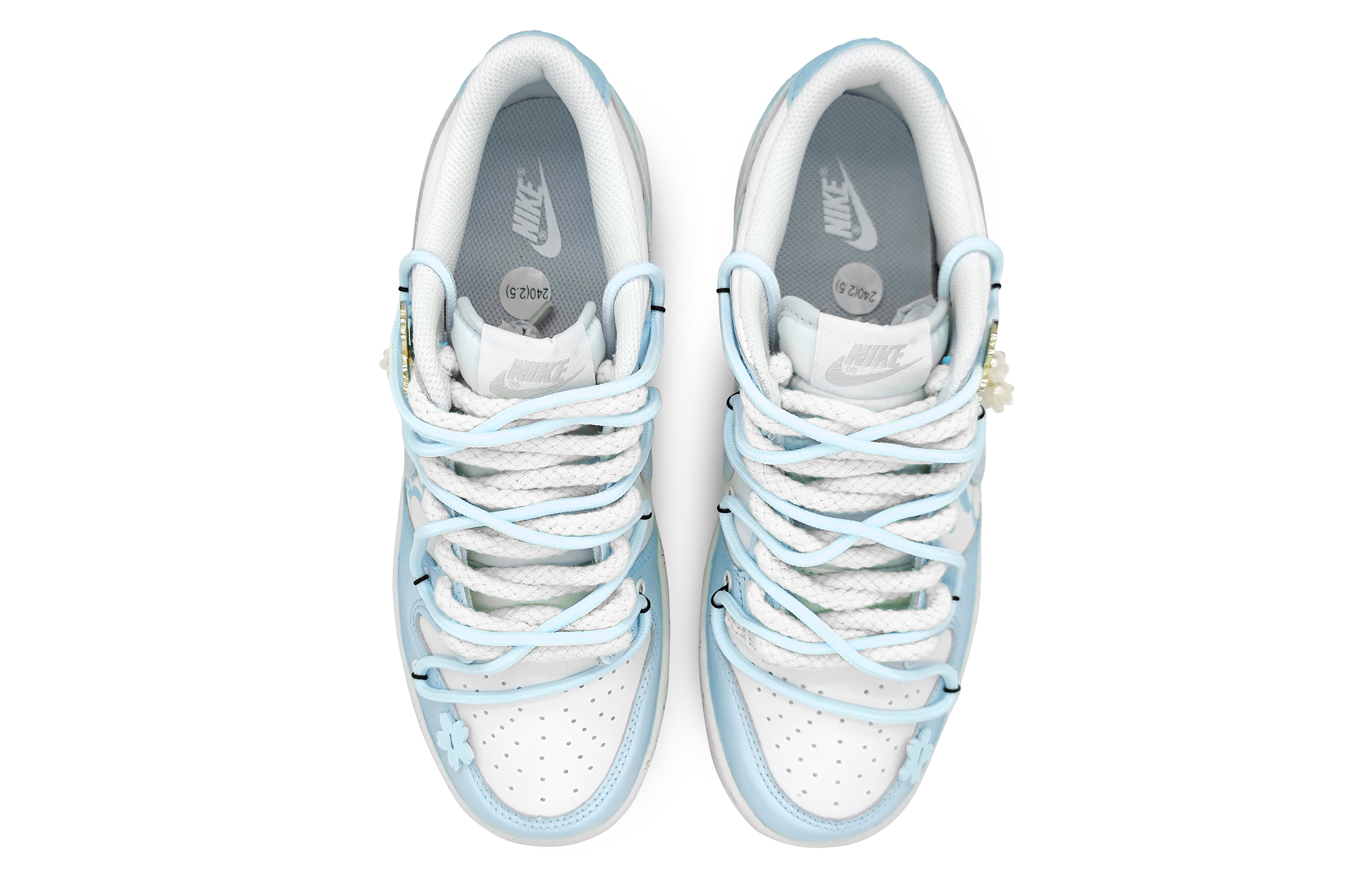 Shop [Zapatos Personalizados] Nike Dunk Low 'Sakura Splash' DV0831-101(Team16-男款樱粉甘露星蓝解构)