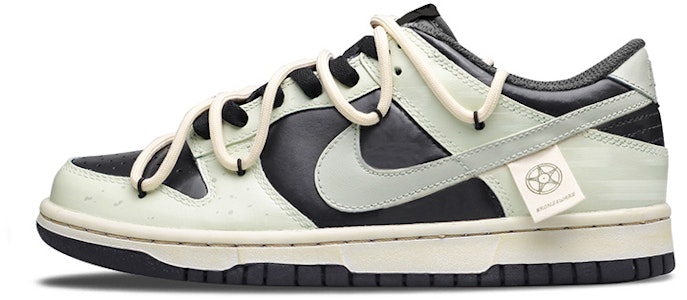 【定製球鞋】 Nike Dunk Low 解構風 特殊禮盒 三星堆 做舊貼標 清新高街 低幫 板鞋 GS 綠黑 Buy 【定製球鞋】 Nike Dunk Low 解構風 特殊禮盒 三星堆 做舊貼標 清新高街 低幫 板鞋 GS 綠黑