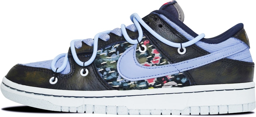 【定制球鞋】 Nike Dunk Low 刺子绣花 做舊 解構鞋帶 縫紉 經典休閒 低幫 板鞋 男款 霧霾藍黑 Buy 【定制球鞋】 Nike Dunk Low 刺子绣花 做舊 解構鞋帶 縫紉 經典休閒 低幫 板鞋 男款 霧霾藍黑