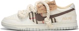 Buy 【自訂球鞋】Nike Dunk Low 熱浪 蘇格蘭風情 格子 復古做舊 解構綁帶 潑墨 低筒 板鞋 男款 奶茶色