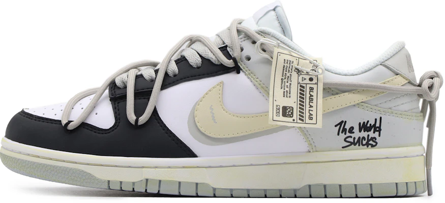 【訂製球鞋】Nike Dunk Low 海風 BBL 戶外穿搭 個性小眾 復古做舊 麻繩解構 低筒 板鞋 GS 灰藍黑 Buy 【訂製球鞋】Nike Dunk Low 海風 BBL 戶外穿搭 個性小眾 復古做舊 麻繩解構 低筒 板鞋 GS 灰藍黑