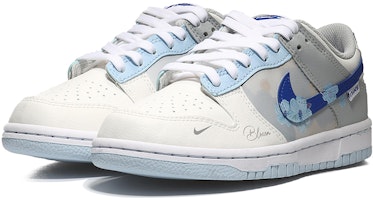 【定制球鞋】Nike Dunk Low 油畫鮮花 小清新 簡約百搭 潮流 低幫 板鞋 GS 海鹽藍 Lookbook 【定制球鞋】Nike Dunk Low 油畫鮮花 小清新 簡約百搭 潮流 低幫 板鞋 GS 海鹽藍