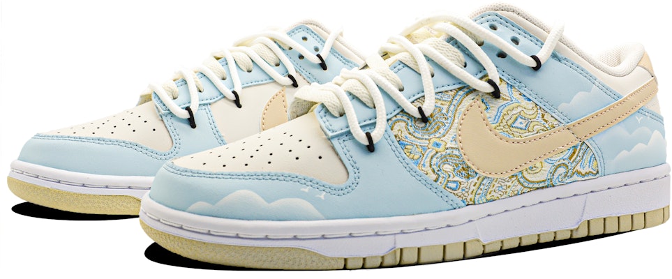 【客製化籃球鞋】Nike Dunk Low 雲海編織夢想 特殊鞋盒 甜膩 絲綢貼布 防滑耐磨 解構 低筒 滑板鞋 男款 海鹽藍 Lookbook 【客製化籃球鞋】Nike Dunk Low 雲海編織夢想 特殊鞋盒 甜膩 絲綢貼布 防滑耐磨 解構 低筒 滑板鞋 男款 海鹽藍