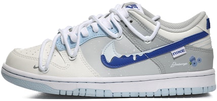 【定製球鞋】 Nike Dunk Low 雪頂藍莓 小清新 簡約百搭 潮流 低幫 板鞋 GS 海鹽藍 Buy 【定製球鞋】 Nike Dunk Low 雪頂藍莓 小清新 簡約百搭 潮流 低幫 板鞋 GS 海鹽藍