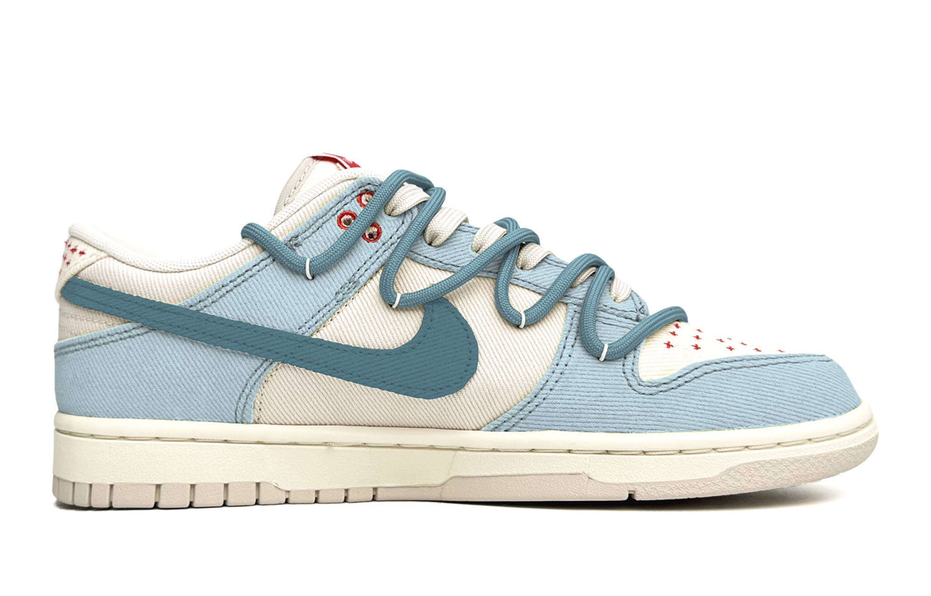Order 【訂製球鞋】Nike Dunk Low 海鹽奶蓋 清新 手繪 解構鞋帶 低筒 滑板鞋 男款 白藍