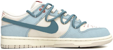【訂製球鞋】Nike Dunk Low 海鹽奶蓋 清新 手繪 解構鞋帶 低筒 滑板鞋 男款 白藍 Order 【訂製球鞋】Nike Dunk Low 海鹽奶蓋 清新 手繪 解構鞋帶 低筒 滑板鞋 男款 白藍