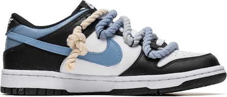 【客製化球鞋】Nike Dunk Low 海鹽熊貓 簡約百搭 漸變元素 解構雙鞋帶 低筒休閒板鞋 GS 白藍 Order 【客製化球鞋】Nike Dunk Low 海鹽熊貓 簡約百搭 漸變元素 解構雙鞋帶 低筒休閒板鞋 GS 白藍