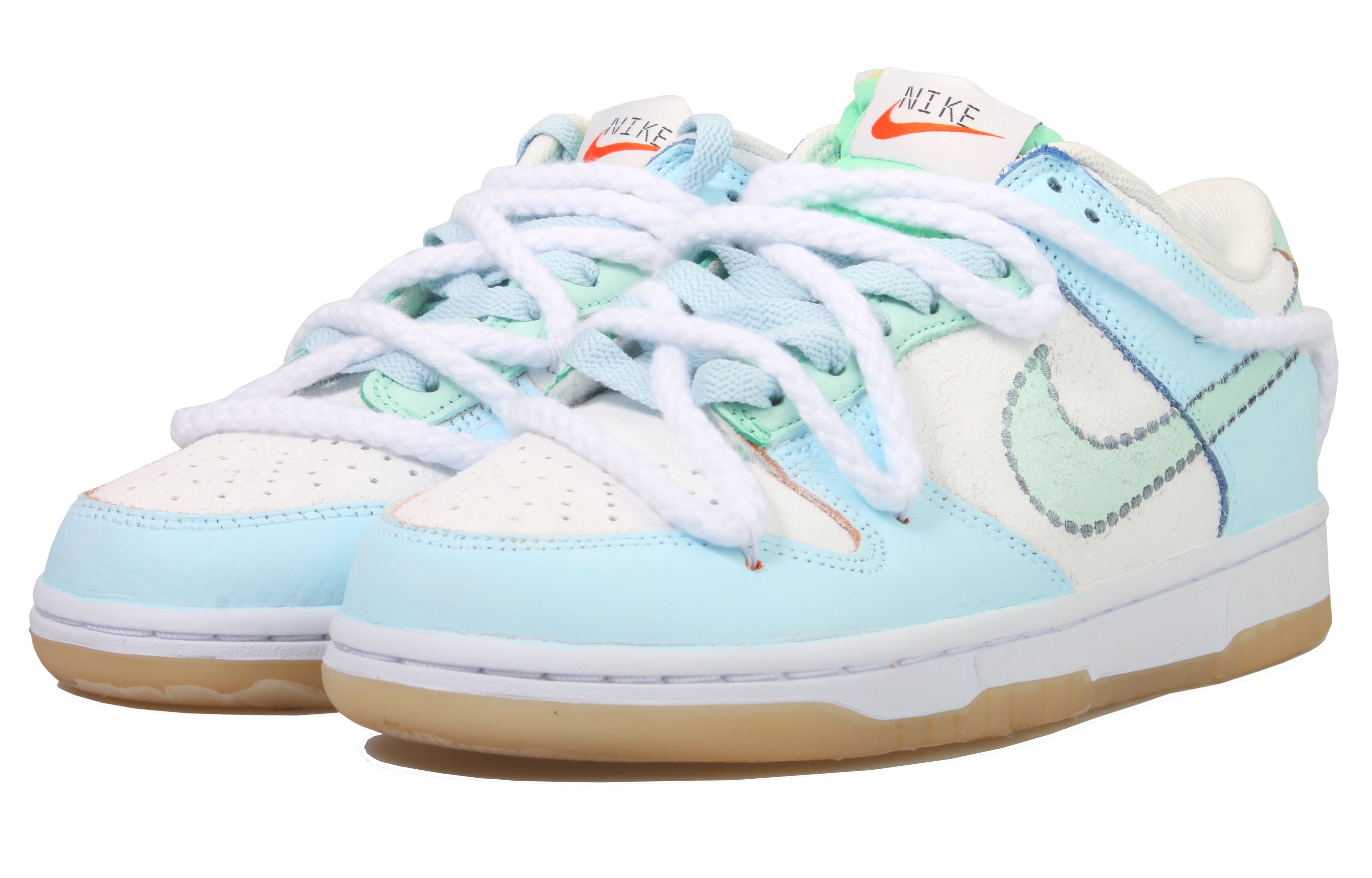 Lookbook [Zapatillas Personalizadas] Nike Dunk Low 'Blanco Soda Sal Marina-Azul' DX3363-100(Team33-海盐汽水S-BOX)