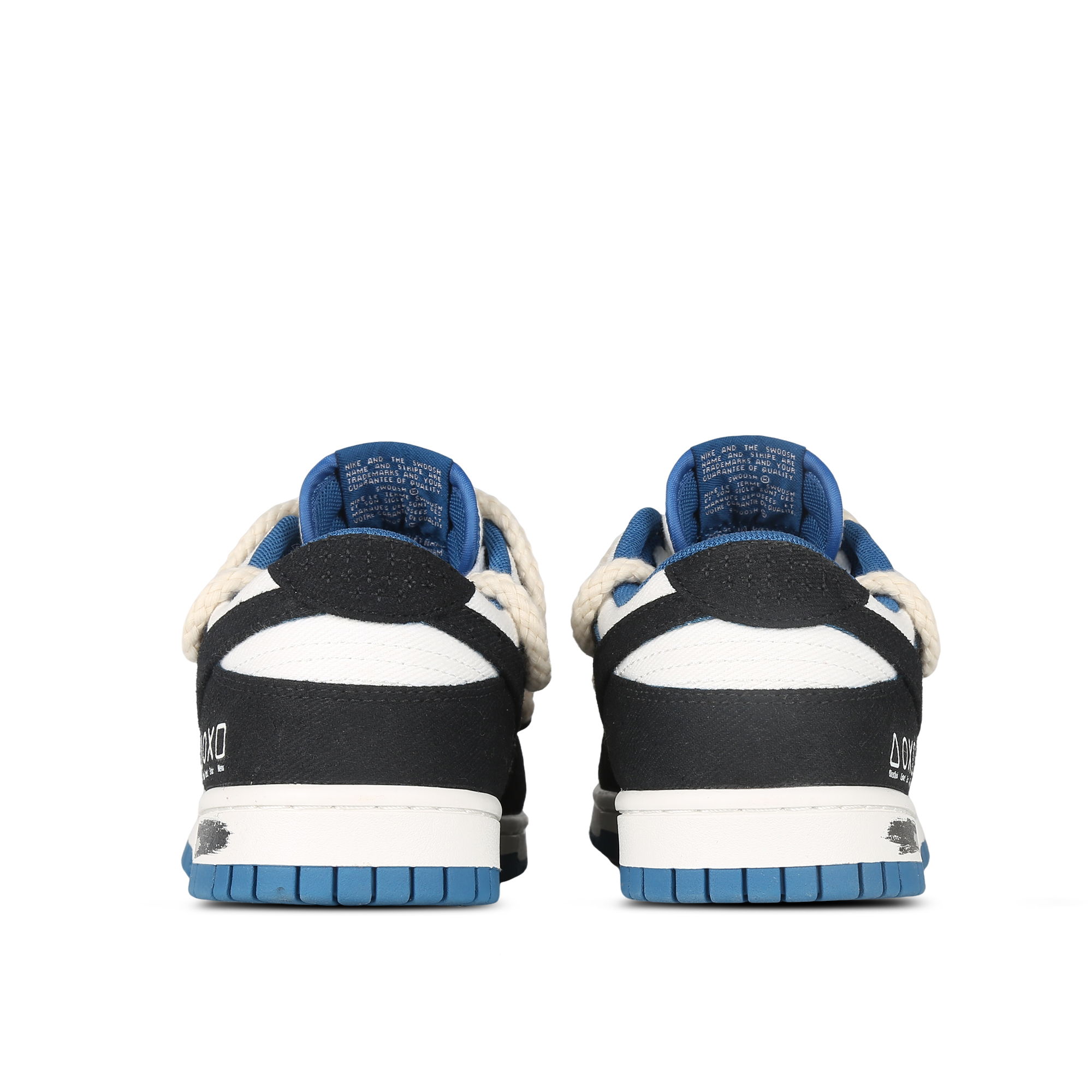 Purchase [Sepatu Kustom] Nike Dunk Low 'Senior Player Deconstructed Hemp Rope - Hitam Putih Biru' DV0834-101(Team81-男款资深玩家)