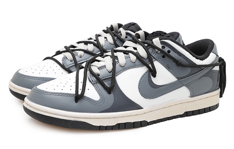 Lookbook Zapatillas Nike Dunk Low 'Shadow Deconstruido Negro Blanco Gris' CW1590-100(Team拾玖-灰白挂布女S-BOX)