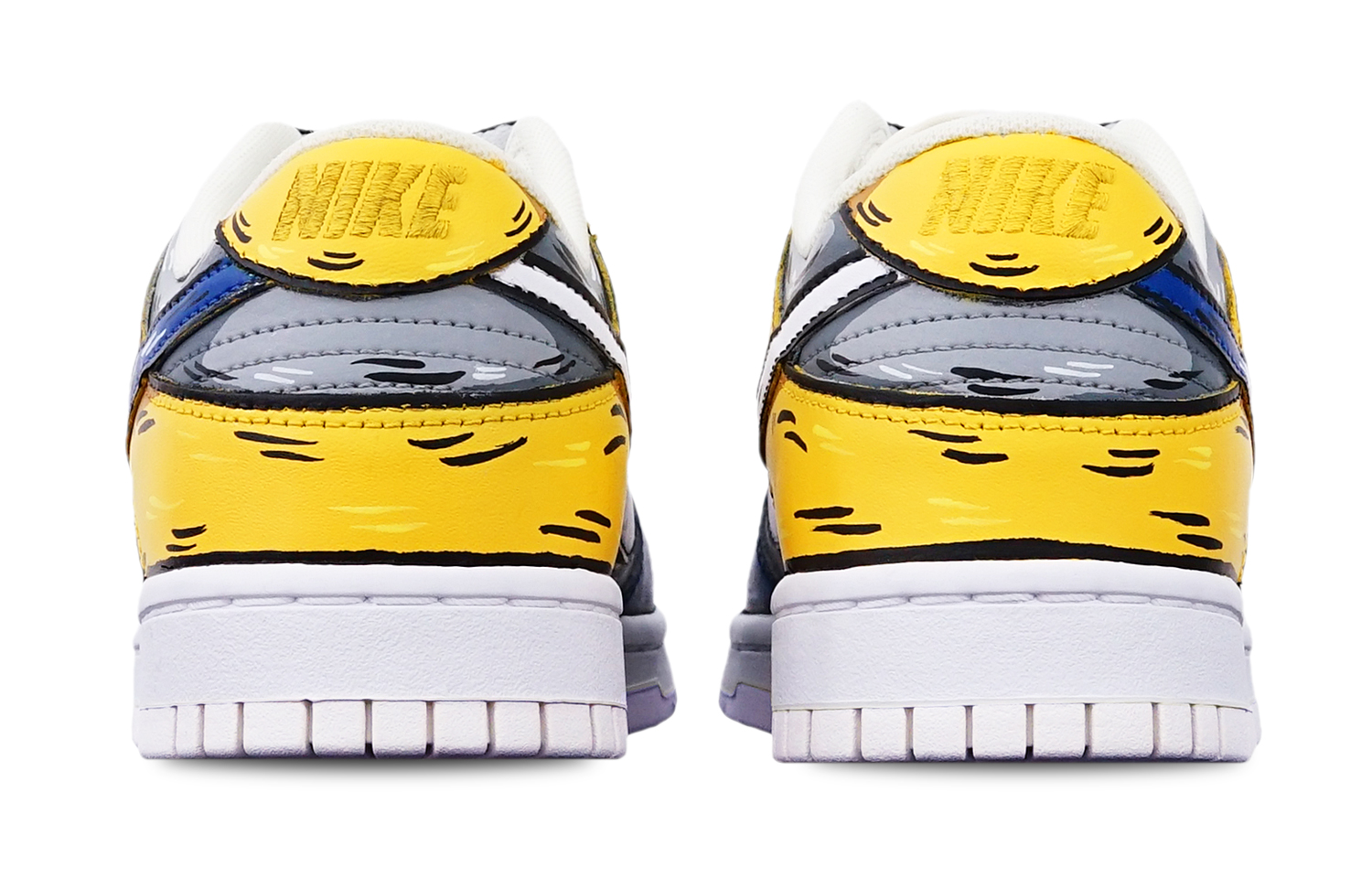 Shop 나이키 덩크 로우 '샤크 미사일 회청황' (커스텀) DH9765-100(TeamT-鲨鱼灰蓝黄女S-BOX)