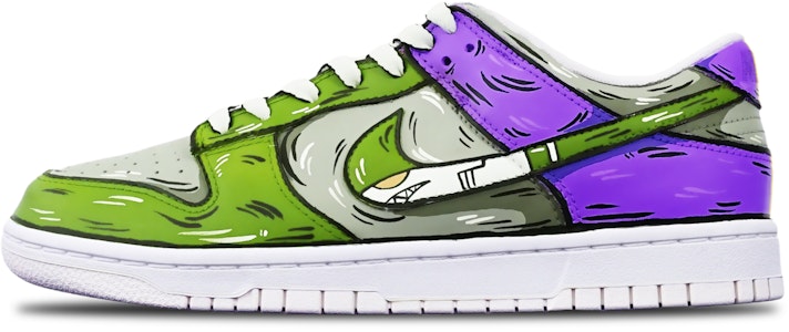 【訂製球鞋】Nike Dunk Low 二次元線條 鯊魚導彈 手繪 限量特殊鞋盒 防滑耐磨 低幫板鞋 GS 灰紫綠 Buy 【訂製球鞋】Nike Dunk Low 二次元線條 鯊魚導彈 手繪 限量特殊鞋盒 防滑耐磨 低幫板鞋 GS 灰紫綠