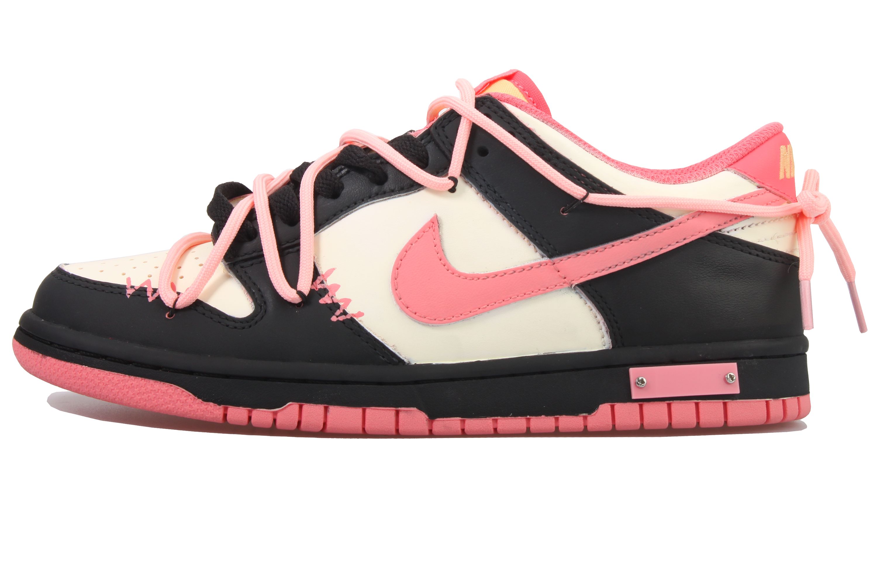 Buy 【定製籃球鞋】Nike Dunk Low rose Orange 涩谷辣妹 特殊鞋盒 低筒 板鞋 GS 黑粉