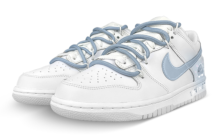 Lookbook 【客製化球鞋】 Nike Dunk Low 襪子 解構雙鞋帶 害羞小象 暈染漸變 禮盒 低筒 板鞋 男款 白藍