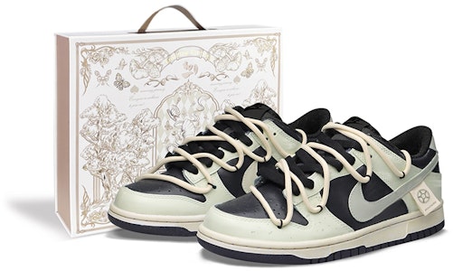 【客製化球鞋】Nike Dunk Low 復古解構風 特殊禮盒 三星堆 做舊貼標 清新高街 低幫 板鞋 男款 黑綠 Buy 【客製化球鞋】Nike Dunk Low 復古解構風 特殊禮盒 三星堆 做舊貼標 清新高街 低幫 板鞋 男款 黑綠