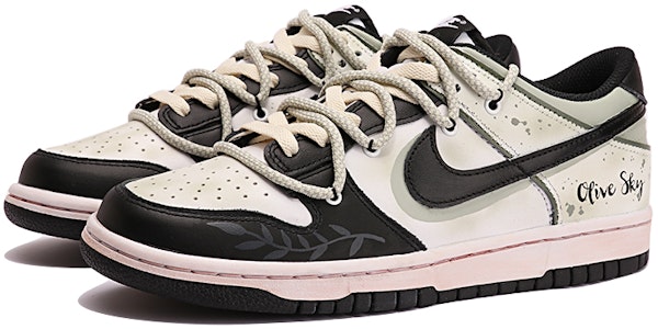 【定制鞋款】Nike Dunk Low '西西里橄榄天蓝' CW1590-100(TeamThree-女款橄榄天空黑绿) Lookbook 【定制鞋款】Nike Dunk Low '西西里橄榄天蓝' CW1590-100(TeamThree-女款橄榄天空黑绿)