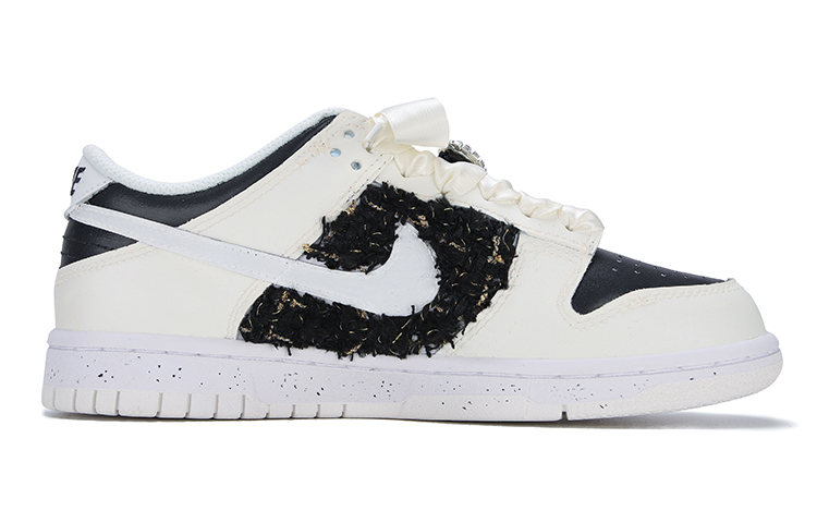 Order [定制鞋] 耐克Dunk Low '丝绸鞋带 香奈儿珍珠 女神节日' DH9765-100(Team6-丝绸小香黑色)