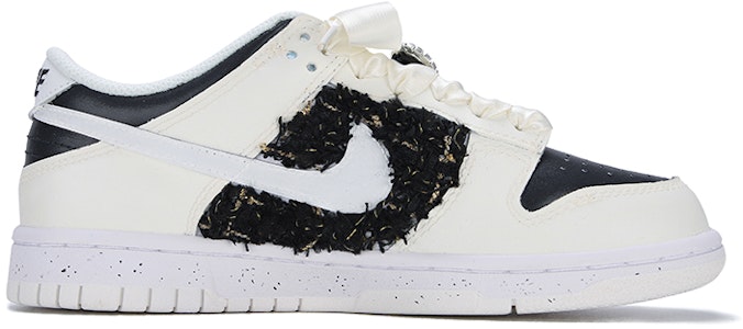 【定制球鞋】Nike Dunk Low 絲綢鞋帶 小香風 貼皮 毛呢 女神節禮物 珍珠 低幫 板鞋 GS 黑白 Order 【定制球鞋】Nike Dunk Low 絲綢鞋帶 小香風 貼皮 毛呢 女神節禮物 珍珠 低幫 板鞋 GS 黑白