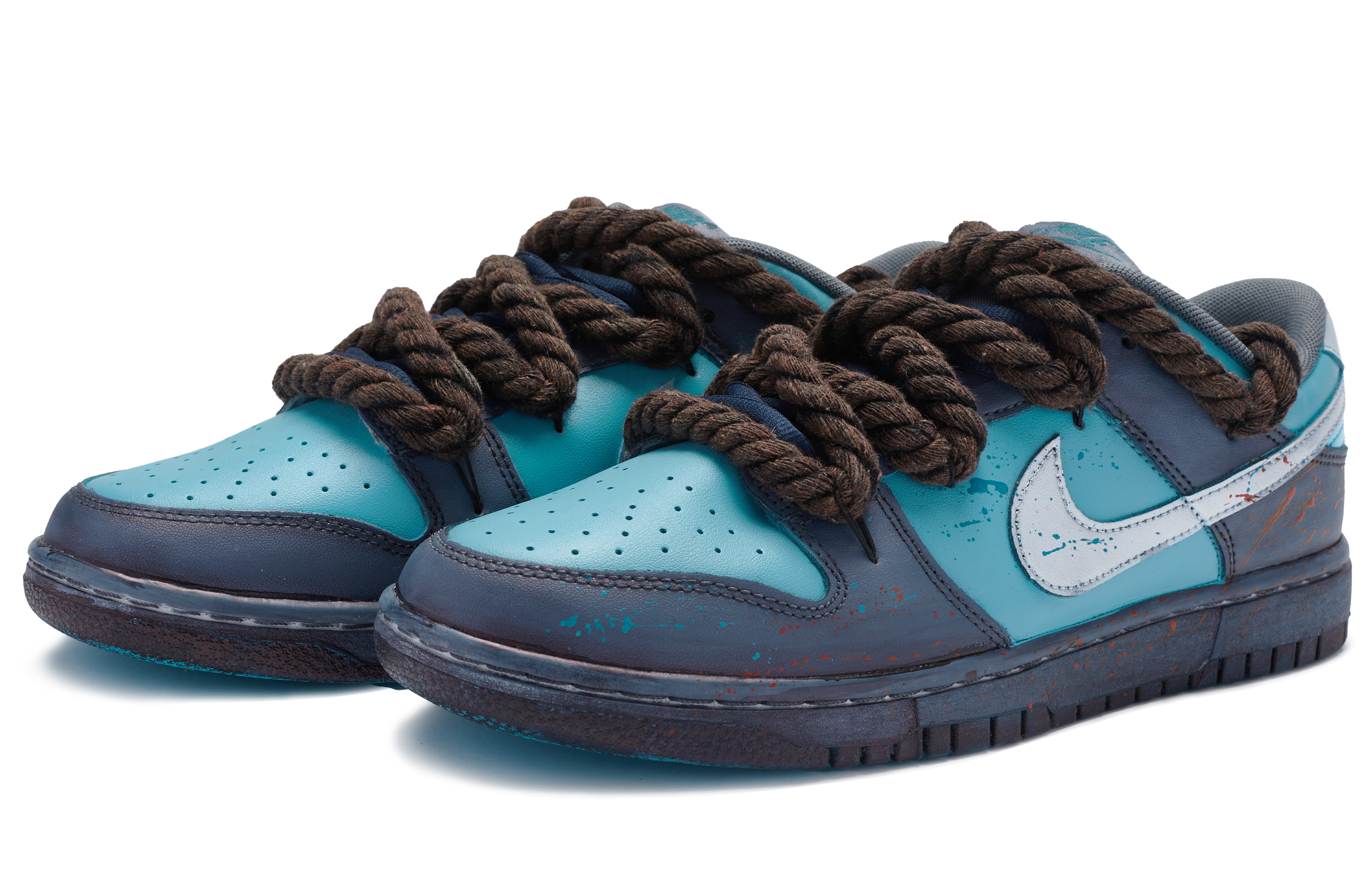 Lookbook [定制鞋] 耐克 Dunk Low '银蓝飞溅' DV0831-001(TeamR-男款蓝调)