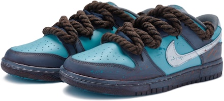 【客製球鞋】 Nike Dunk Low BIGNIU 潑墨 藍調 麻繩解構 手繪噴繪 低筒 板鞋 男款 銀藍 Lookbook 【客製球鞋】 Nike Dunk Low BIGNIU 潑墨 藍調 麻繩解構 手繪噴繪 低筒 板鞋 男款 銀藍