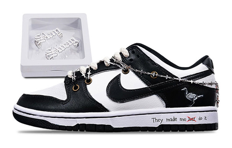 Buy 나이키 덩크 로우 '실버 레이븐 디컨스트럭티드' (커스텀) DH9765-002(Teamone-女款贴皮乌鸦)