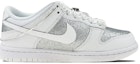 Order 【定製球鞋】Nike Dunk Low 情侶 滿天星 婚紗 愛心 鍊條 低幫 板鞋 GS 銀白