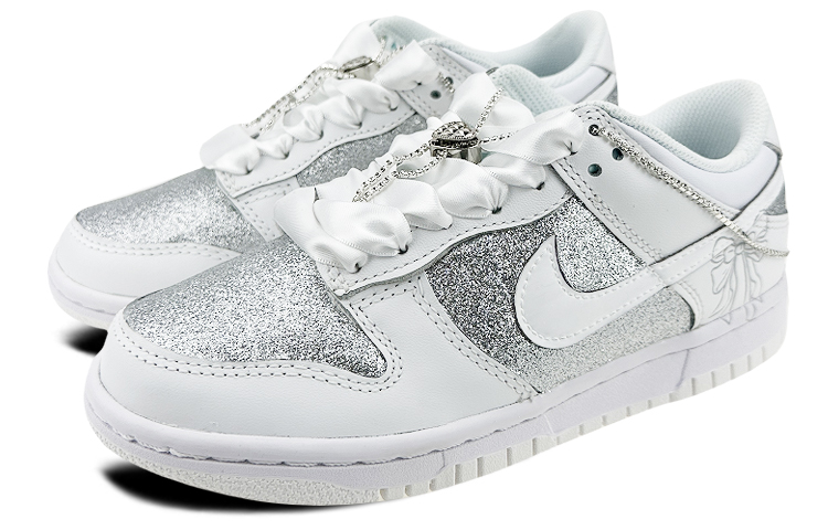 Lookbook [Zapatillas Personalizadas] Nike Dunk Low 'Estrellas Plateadas de Boda' DH9765-100(Team叁-女款婚纱S-BOX)